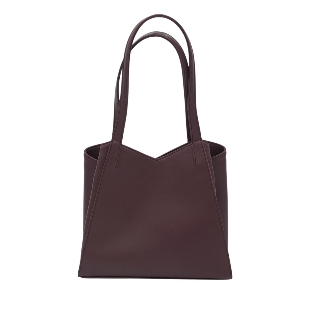 RET$139 FAUX LEATHER SHOULDER HANDBAG BURGUNDY