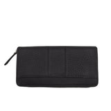 COACH LEATHER ZIP ACCORDION WALLET BLACK PURPLE