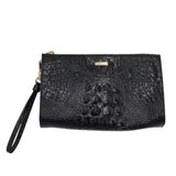 BRAHMIN WRISTLET CROC HANDBAG BLACK