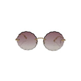 CHLOE SCALLOPED ROUND FRAME CE142S LUXE SUNGLASSES GOLD