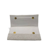 BEADED USA CLUTCH W/CHAIN STRAP HANDBAG WHITE RED BLUE