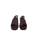 JEFFREY CAMPBELL LEATHER SLINGBACK HEEL SHOES BROWN 9.5