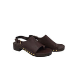 JEFFREY CAMPBELL LEATHER SLINGBACK HEEL SHOES BROWN 9.5