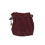 DOONEY & BOURKE VTG LEATHER DRAWSTRING HANDBAG RED