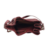 DOONEY & BOURKE VTG LEATHER DRAWSTRING HANDBAG RED