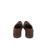 LEATHER OXFORD MEN SHOE BROWN 8