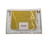 MARC JACOBS CLEAR ZIP POUCH HANDBAG YELLOW WHITE