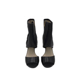 MICHAEL MICHAEL KORS LEATHER ANKLE HEEL SHOES BLACK 9