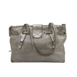 JIMMY CHOO "RHEA" METALLIC LEATHER LUXE HANDBAG GOLD