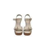 NORDSTROM CORK WEDGE SANDAL SHOES CREAM 8M