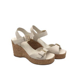 NORDSTROM CORK WEDGE SANDAL SHOES CREAM 8M