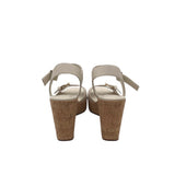 NORDSTROM CORK WEDGE SANDAL SHOES CREAM 8M