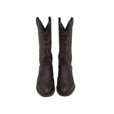 LARRY MAHAN LIZARD LEATHER WESTERN MEN BOOTS BROWN 9.5B