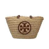 TORY BURCH LARGE STRAW TOTE HANDBAG TAN BROWN