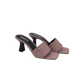 VERSACE VERSACE ALLOVER MULES LUXE SHOES PINK/BEIGE 38