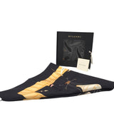BVLGARI NIB$750 SILK SCARF WOMEN'S ACCESSORIES BLACK YELLOW