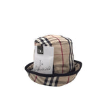 BURBERRY HOUSE CHECK BUCKET HAT LUXE ACCESSORIES BLACK/BEIGE