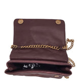 KURT GEIGER RET$285 MINI QUILTED CHAIN STRAP HANDBAG MAUVE
