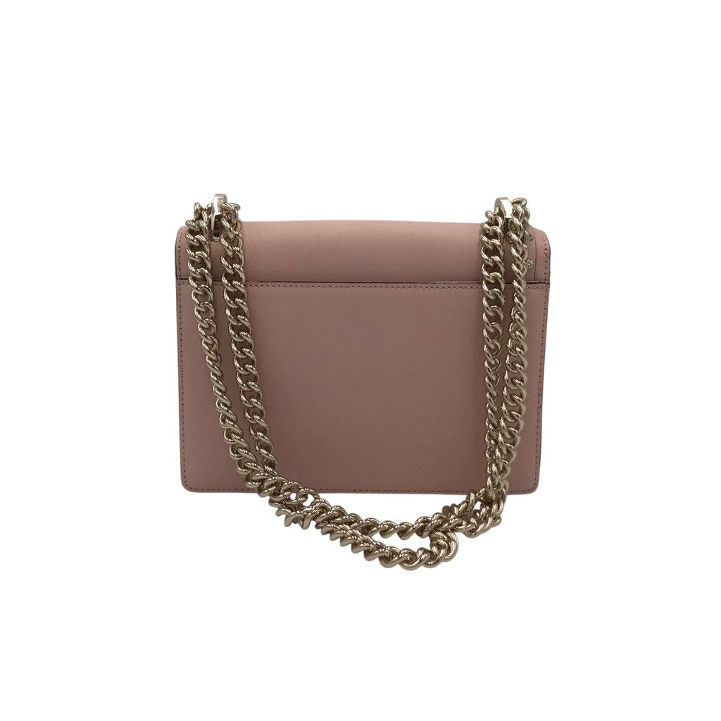 KATE SPADE RET$348 LEATHER JEWELED CHAIN STRAP HANDBAG PINK