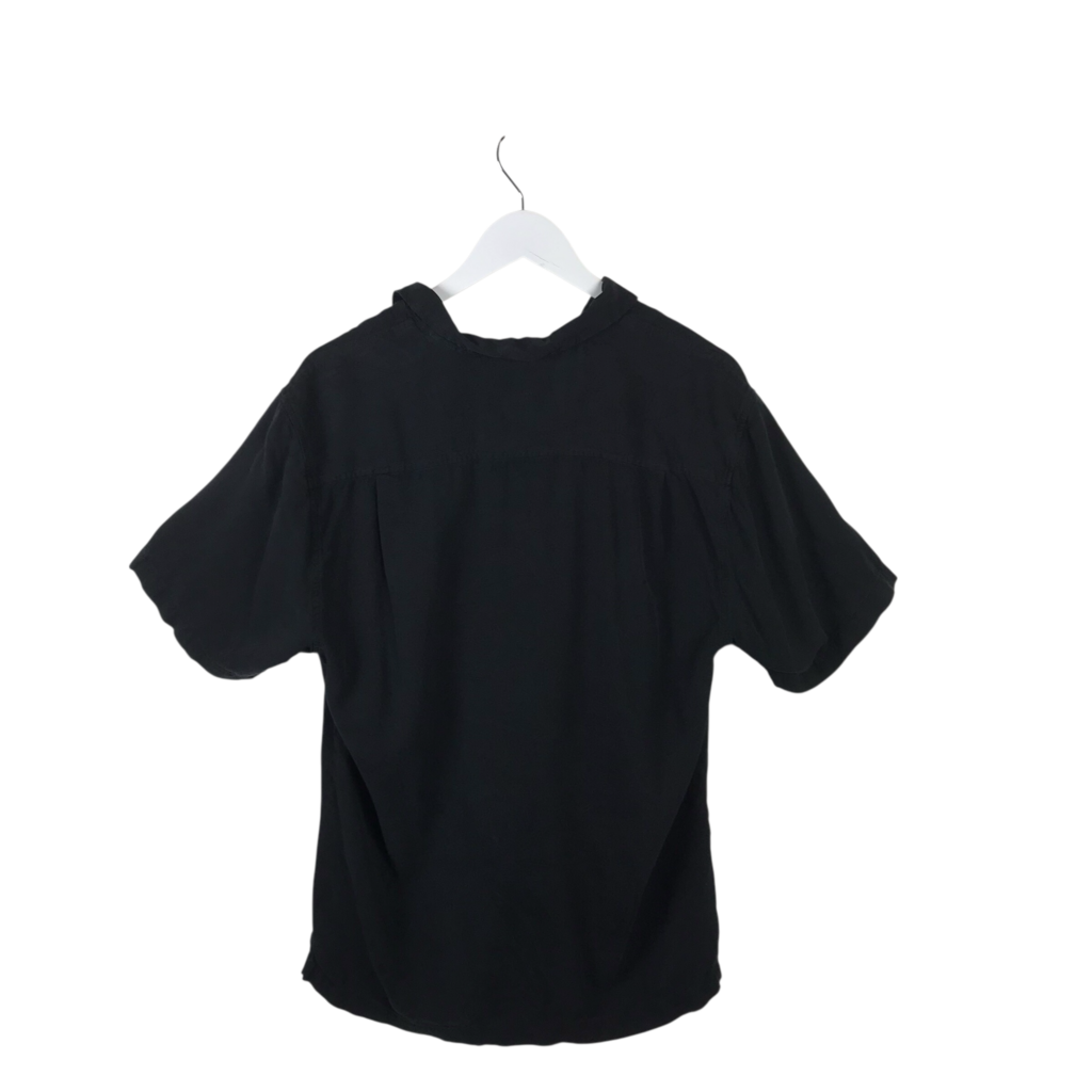 TOMMY BAHAMA SILK SHORT SLEEVE MEN SHIRT BLACK MEDIUM