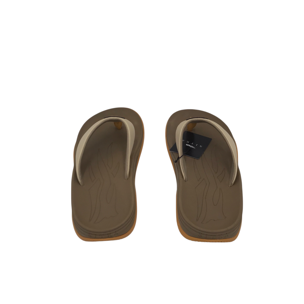 NWT$70 FLIP-FLOP MEN SHOE TAUPE YELLOW 10