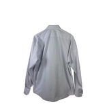 CANALI RET$365 STRIP LONG SLEEVE MEN SHIRT WHITE BLUE 16.5