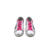 GOLDEN GOOSE RET$575 HAIR-ON LEATHER SNEAKER DESIGNER SHOES WHITE PINK 37