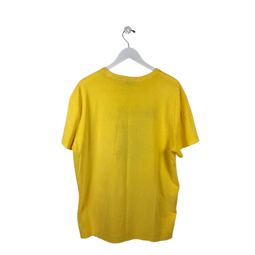 POLO BY RALPH LAUREN EMBROIDERED PARROT TEE MEN SHIRT YELLOW NAVY LARGE