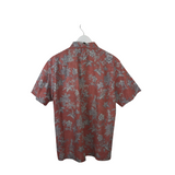 TORI RICHARD FLORAL SHORT SLEEVE MEN SHIRT CORAL WHITE LARGE