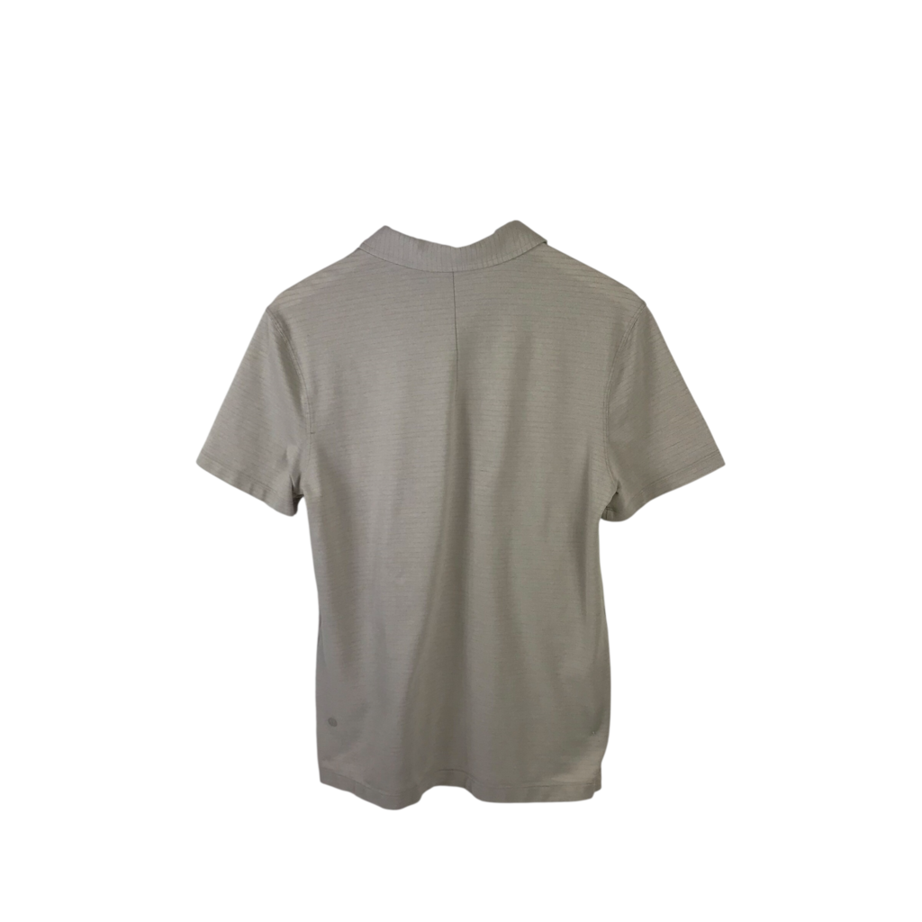 LULULEMON POLO SHORT SLEEVE MEN SHIRT BEIGE MEDIUM