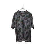 TOMMY BAHAMA FLORAL SHORT SLEEVE MEN SHIRT GREY GREEN XLARGE
