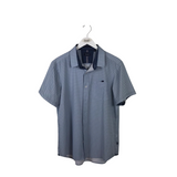 7 DIAMONDS SHORT SLEEVE MEN SHIRT BLUE WHITE LARGE