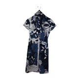 JOSEPH RIBKOFF FLORAL CAP SLEEVE DESIGNER DRESS WHITE BLUE 2