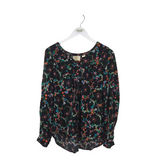 MAEVE FLORAL LONG SLEEVE BLOUSE BLACK MULTI LARGE