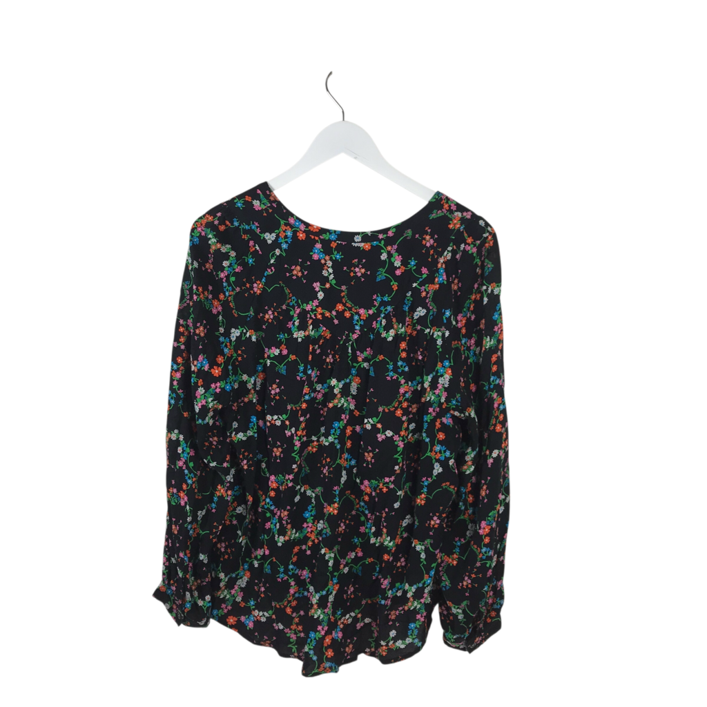 MAEVE FLORAL LONG SLEEVE BLOUSE BLACK MULTI LARGE