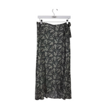 VELVET BY GRAHAM & SPENCER FLORAL WRAP SKIRT BLACK CREAM LARGE
