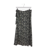 VELVET BY GRAHAM & SPENCER FLORAL WRAP SKIRT BLACK CREAM LARGE