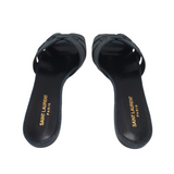 SAINT LAURENT TRIBUTE DENIM FLAT SLIDES LUXE SHOES BLUE 39