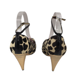 GIUSEPPE ZANOTTI LEOPARD-PRINT CALF HAIR PUMPS LUXE SHOES BROWN 39