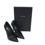 SAINT LAURENT PATENT OPYUM PUMP LUXE SHOES BLACK 37.5