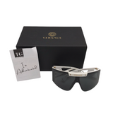 VERSACE MOD 4393 ICONS SHIELD WRAP LUXE SUNGLASSES WHITE