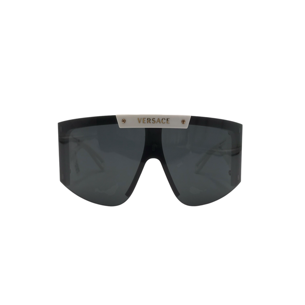 VERSACE MOD 4393 ICONS SHIELD WRAP LUXE SUNGLASSES WHITE