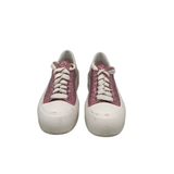 ALEXANDER McQUEEN REFLECTIVE GLITTER SNEAKER LUXE SHOES WHITE/PINK 39