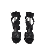 GIVENCHY ANKLE STRAP PATENT LEATHER DESIGNER SHOES BLACK 38.5