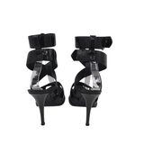 GIVENCHY ANKLE STRAP PATENT LEATHER DESIGNER SHOES BLACK 38.5