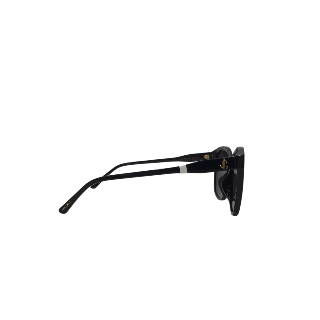 JIMMY CHOO ROUND PLASTIC FRAME LUXE SUNGLASSES BLACK