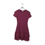 MICHAEL MICHAEL KORS SHIRRED SHORT SLEEVE DRESS MAUVE SMALL