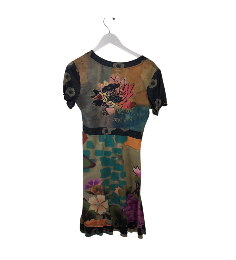 DESIGUAL PRINT SHORT SLEEVE DRESS MULTI LARGE