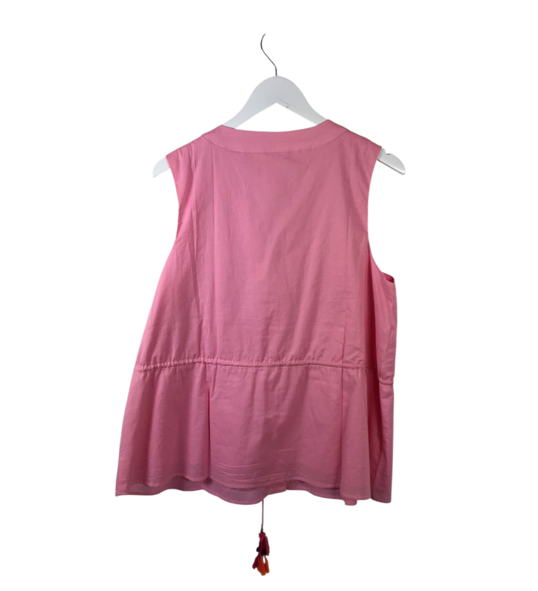 RET$148 BEADED SLEEVELESS BLOUSE PINK LARGE