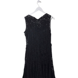 TERI JON LACE SLEEVELESS DESIGNER DRESS BLACK 12